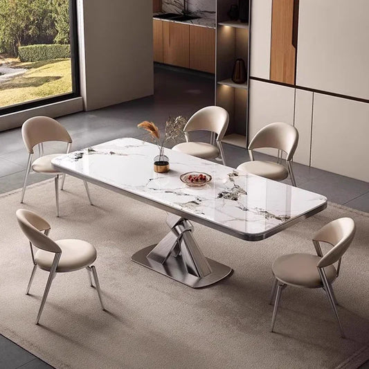 Mesa de diseño para comedor, sala grande, muebles nórdicos de lujo, hogar, estilo moderno, mesas de comedor, juegos de muebles de cocina, patio