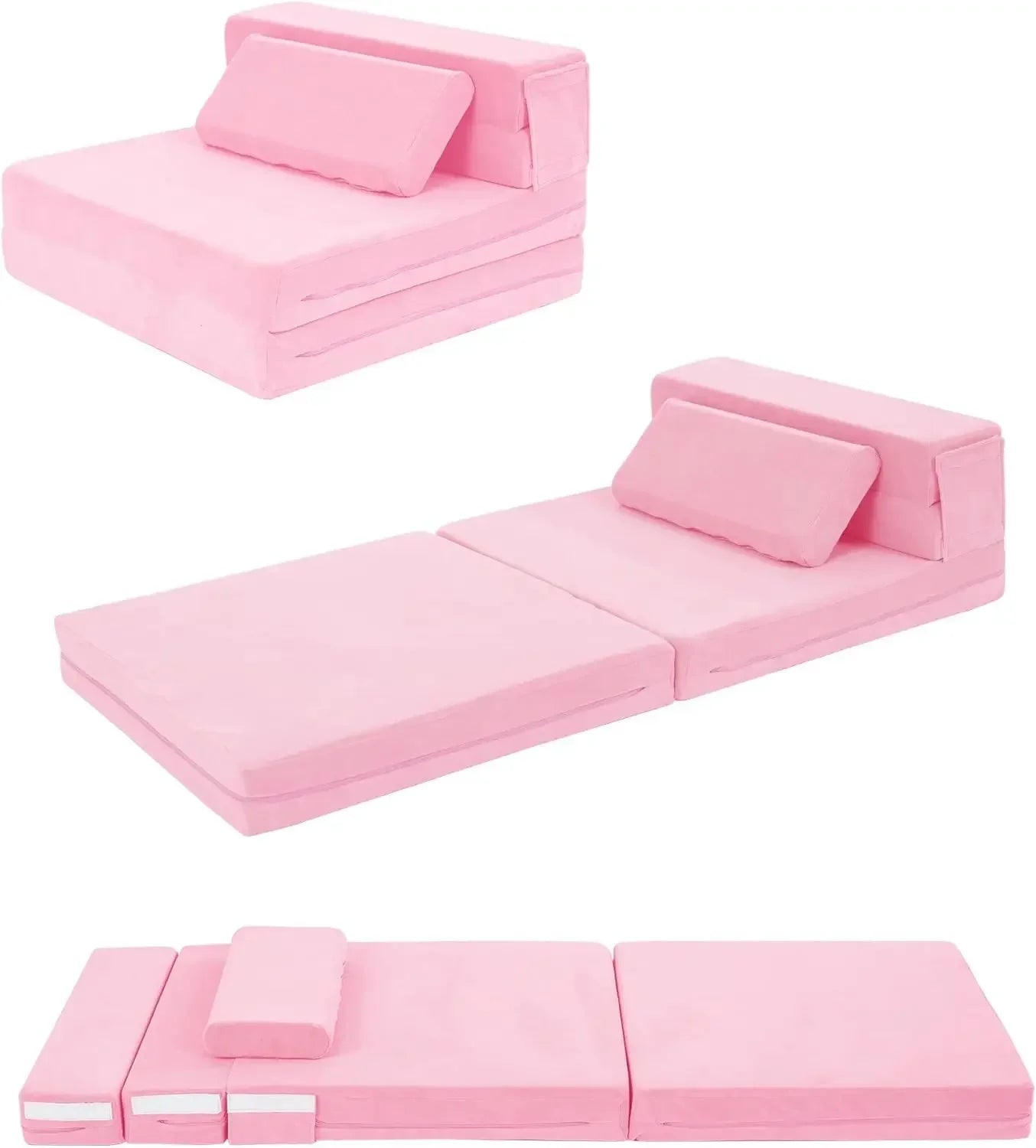 Canapé-lit pour enfants, matelas de sol pliable en trois parties pour tout-petits, canapé-lit pliable, matelas futon pliable pour enfants, canapé pliant pour enfants, Pin