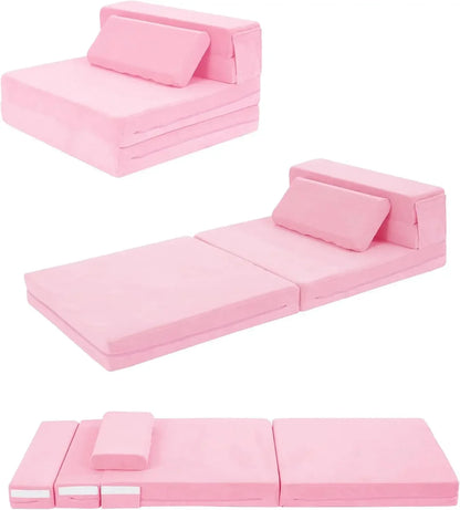 Sofa Bed for Kids,Tri Folding Floor Toddler’s Mattress Fold up Sofa Bed,Child Foldable Futon Mattress,Folding Couch for Kids,Pin