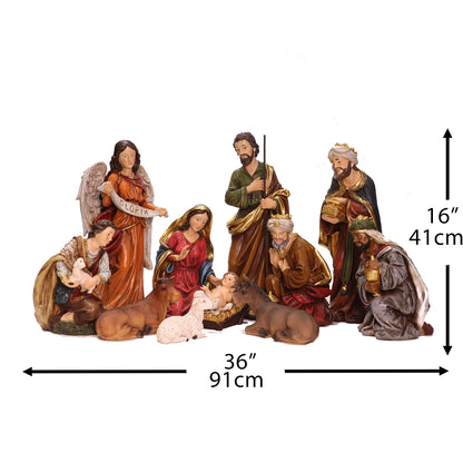 Nativity Set Nativity Scene Large Baby Jesus Statue Big Christmas Manger Christmas Crib Ornament Holiday Gift Home Decoration