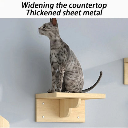 Estante de escalada para gatos montado en la pared, árbol de madera para gatos, casa para esconderse, poste rascador de madera, juguetes rascadores para gatos, productos para mascotas