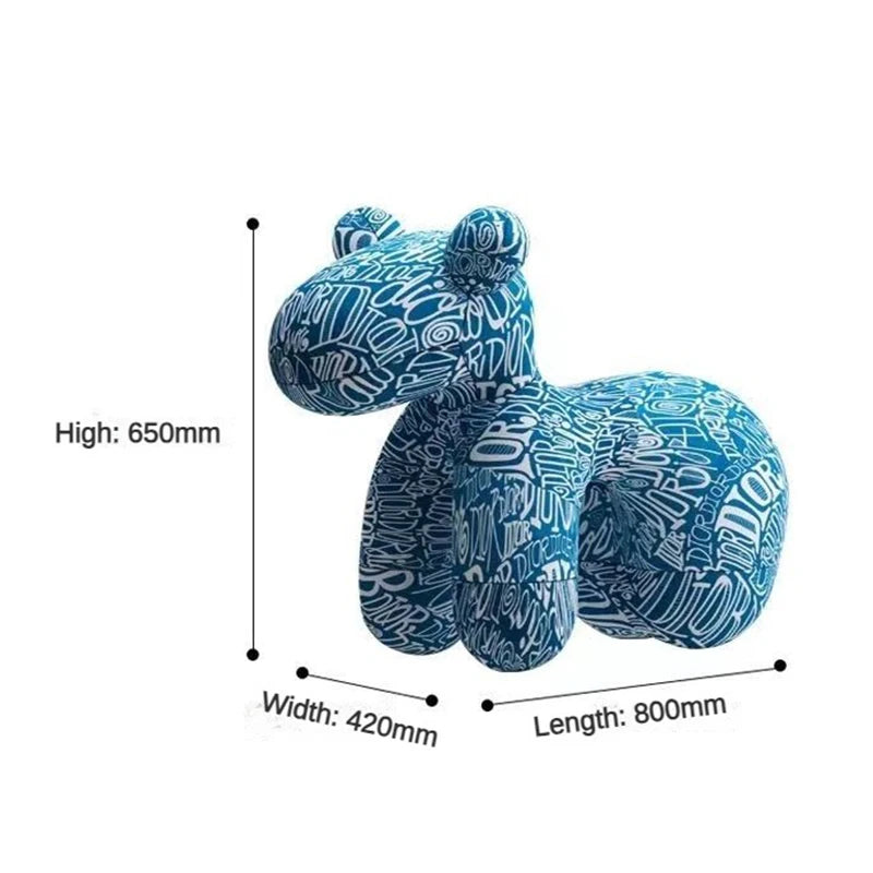 Pony Cartoon Chair Mobile Plastic Creative Children Stool Minimalist Nordic Vanity Footrest Living Room Chairs Single Person