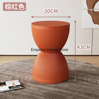 Round Stool Children Plastic Shoe Changing Coffee Table Low Stool Dresser Chair Hourglass Shaped Entrance Hall Furniture 발받침