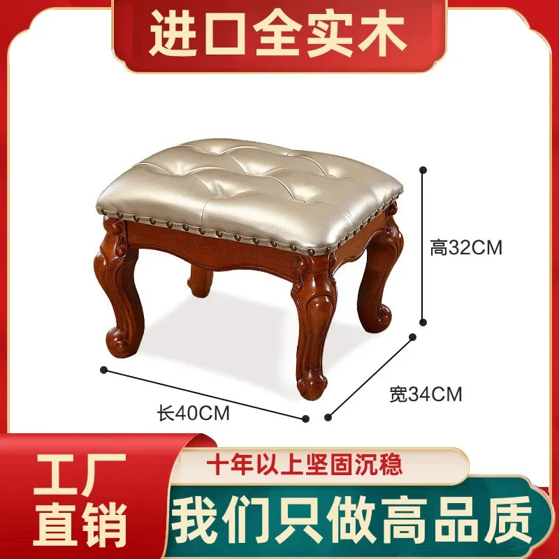 Small Kitchen Chair Coffee Table Adult Stool Living Room Solid Wood Backrest Children Chair Home Leather Low Stool 원목의자 Stuhl