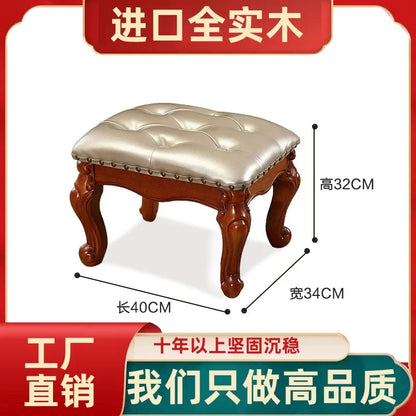 Small Kitchen Chair Coffee Table Adult Stool Living Room Solid Wood Backrest Children Chair Home Leather Low Stool 원목의자 Stuhl