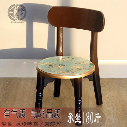 Solid Wood Children Chair Cute Living Room Small Household Adult Short Backrest Study Seat Writing European Designer Furniture