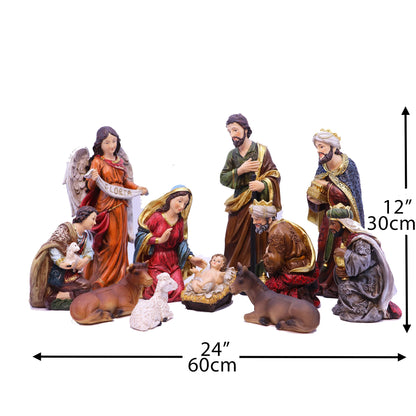 Juego de belén Escena de la Natividad Estatua grande del Niño Jesús Pesebre navideño grande Adorno para pesebre navideño Regalo navideño Decoración del hogar