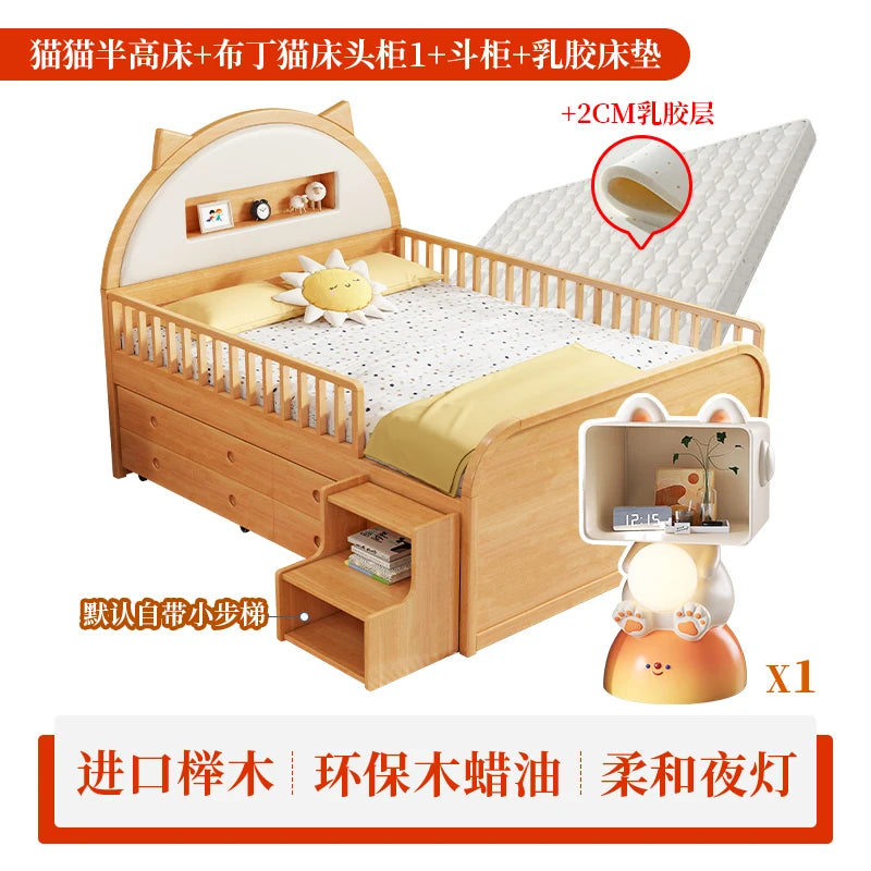 Joli lit moderne pour enfants Loft House Lit en bois massif Comferter Ensemble de chambre à coucher de luxe Cama Infantil Meubles