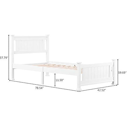 Ensemble de cadres de lit jumeaux pour enfants, cadre blanc avec tête de lit, lit simple en bois moderne pour adultes, meubles de chambre à coucher