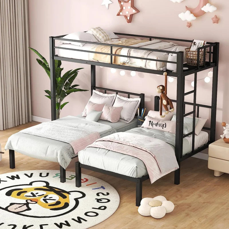 Metal Bunk Bed Set for Kids and Teens Over Twin