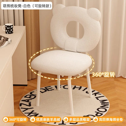 Chaise de vanité portable mignonne et élégante pour enfants, tabouret de maquillage mobile en métal, design, chaise de vanité pour salle de maquillage