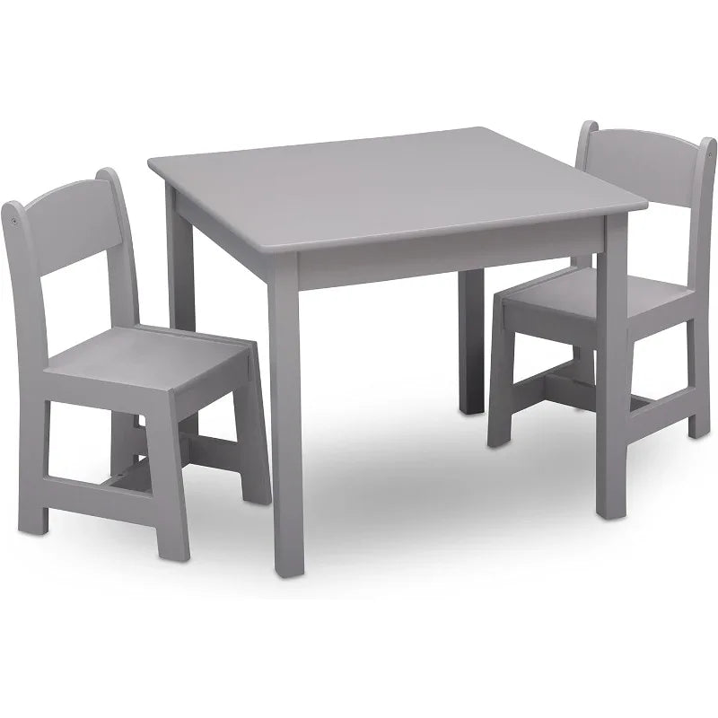 Ensemble table et chaises en bois pour enfants MySize (2 chaises incluses) - Idéal pour les loisirs créatifs, les collations et plus encore - Certifié Greenguard Gold