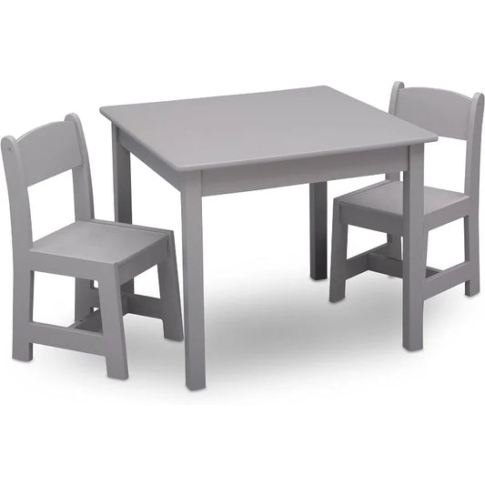 Ensemble table et chaises en bois pour enfants MySize (2 chaises incluses) - Idéal pour les loisirs créatifs, les collations et plus encore - Certifié Greenguard Gold