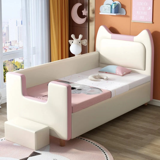 Bonita y moderna cama infantil con colchón blanco, cama infantil de princesa, muebles de dormitorio