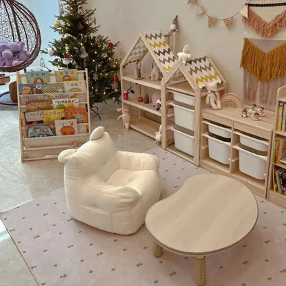 Mini sofá de lana de cordero, bonito sofá de algodón y lino, sillón perezoso para habitación de niños, muebles de sofá de tela extraíble y lavable