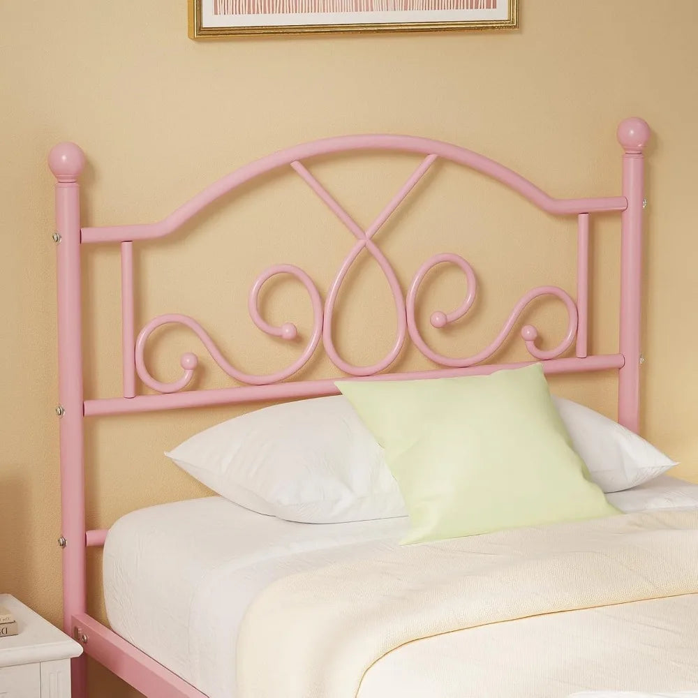 Weehom Twin Bed Frames, Modern Twin Size Metal Bed Frames for Kids Girls, No Box-Spring Needed Twin Platform Bed Frame