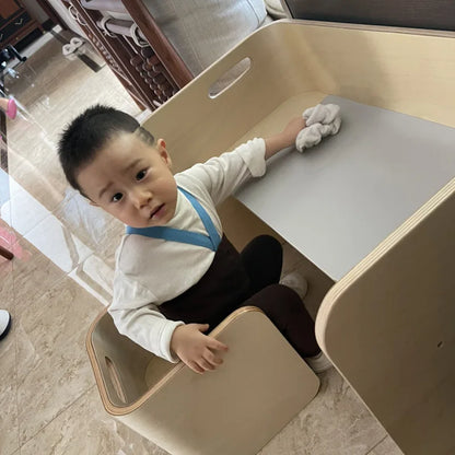 Ensemble de bureau et de chaise multifonctions en bois pour enfants, bureau d'étude pour enfants, table d'étude pour étudiants