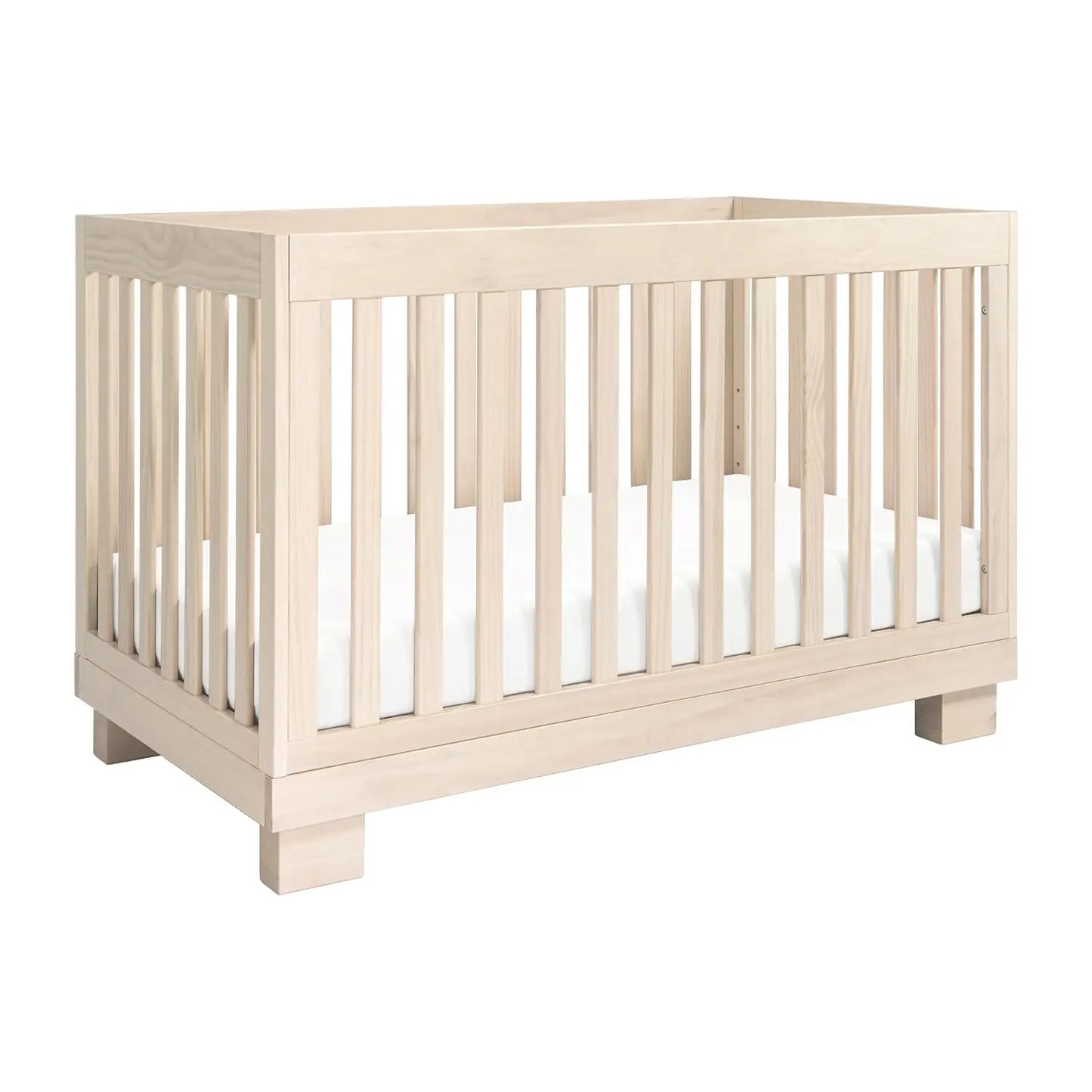 Cuna convertible 3 en 1 Modo con kit de conversión de cama para niños pequeños en tono natural lavado, con certificación Greenguard Gold