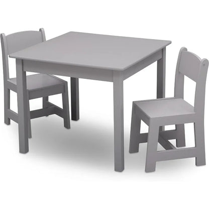 MySize Kids Wood Table and Chair Set (2 Chairs Included) - Ideal for Arts & Crafts,Snack Time & More - Greenguard Gold Certified