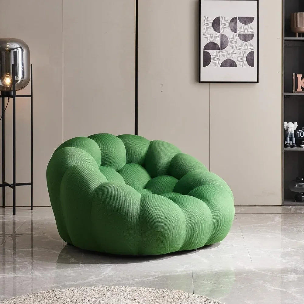 Canapé de sol moderne et paresseux, fauteuil de salon rembourré et confortable, fauteuil pouf à bulles avec matériau textile 3D