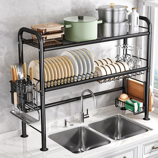 Kitchen Storage Shelf Over The Sink Dish Drying Rack Counter Dish Drying Rack Utensil Chopsticks Storage Cutting Board Organizer