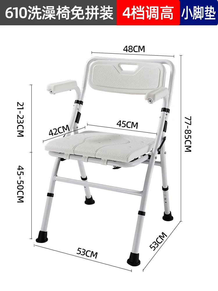 Portable Foldable Bathroom Chair Metal Plastic Children Elderly Hallway Shower Stool Bedroom Cabeceros Postmodern Furniture