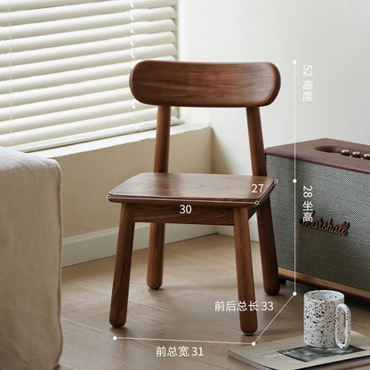 North American Black Walnut Small Stool Children Chair Shoe Changing Solid Wood Dining Chair Kitchen Furniture Home Comedor