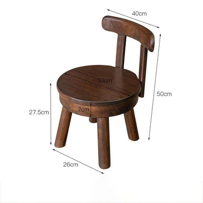 Tabourets bas de salon modernes pour chambre à coucher, dossier en bois massif, tabouret à chaussures rotatif, petites chaises pour enfants, repose-pieds vintage de luxe