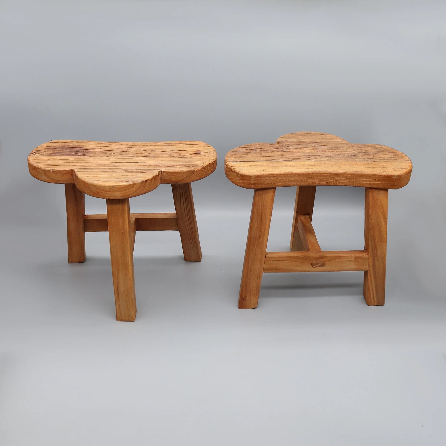 Petit tabouret nuage en bois massif recyclé, chaise pour enfants, petite table d'appoint