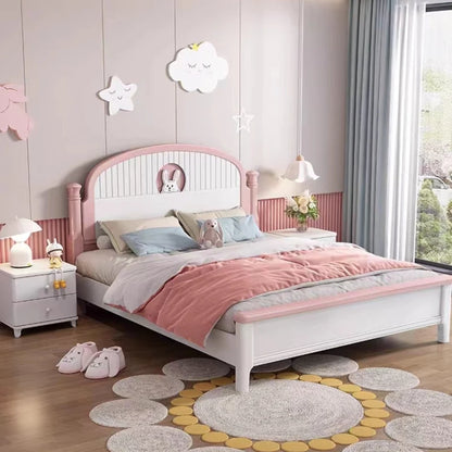 Pink Girls Childrens Bed Pretty Modern Comferter Princess Bed Kids Loft Camas De Dormitorio Furniture Home