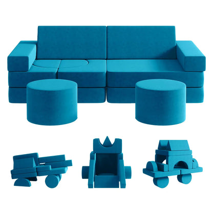 Sofá modular para niños de tamaño mediano Sofá para niños pequeños para dormitorio de sala de juegos Sofá infantil para niños y niñas Sofá infantil combinable