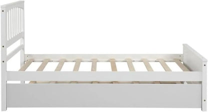 Plataforma, Cama doble, Cama infantil, Estructura de madera con cama nido, Adecuada para niños, adolescentes y adultos