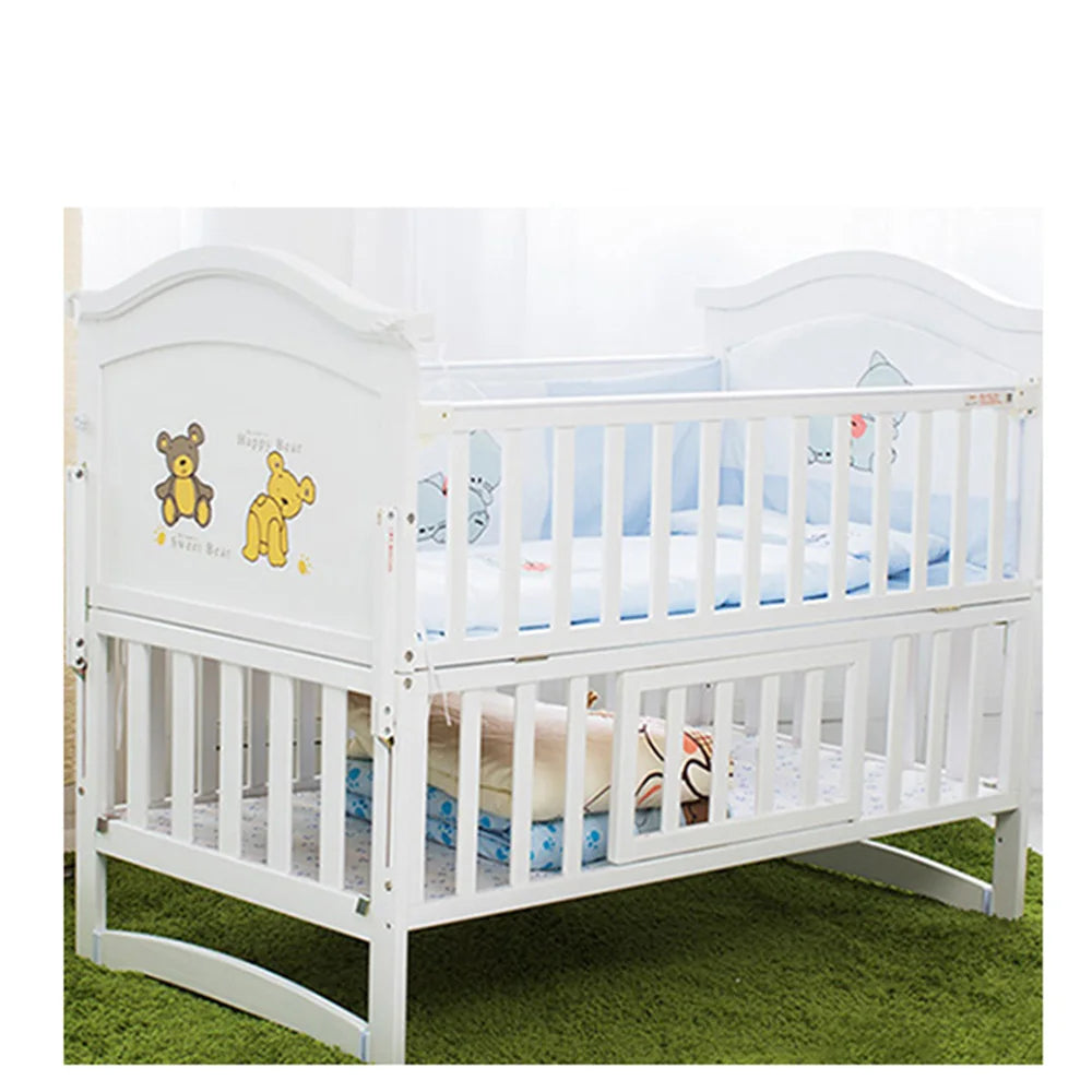 Berceau en bois naturel pour bébé, lit pour enfants, berceau multifonction en bois massif pour nouveau-né