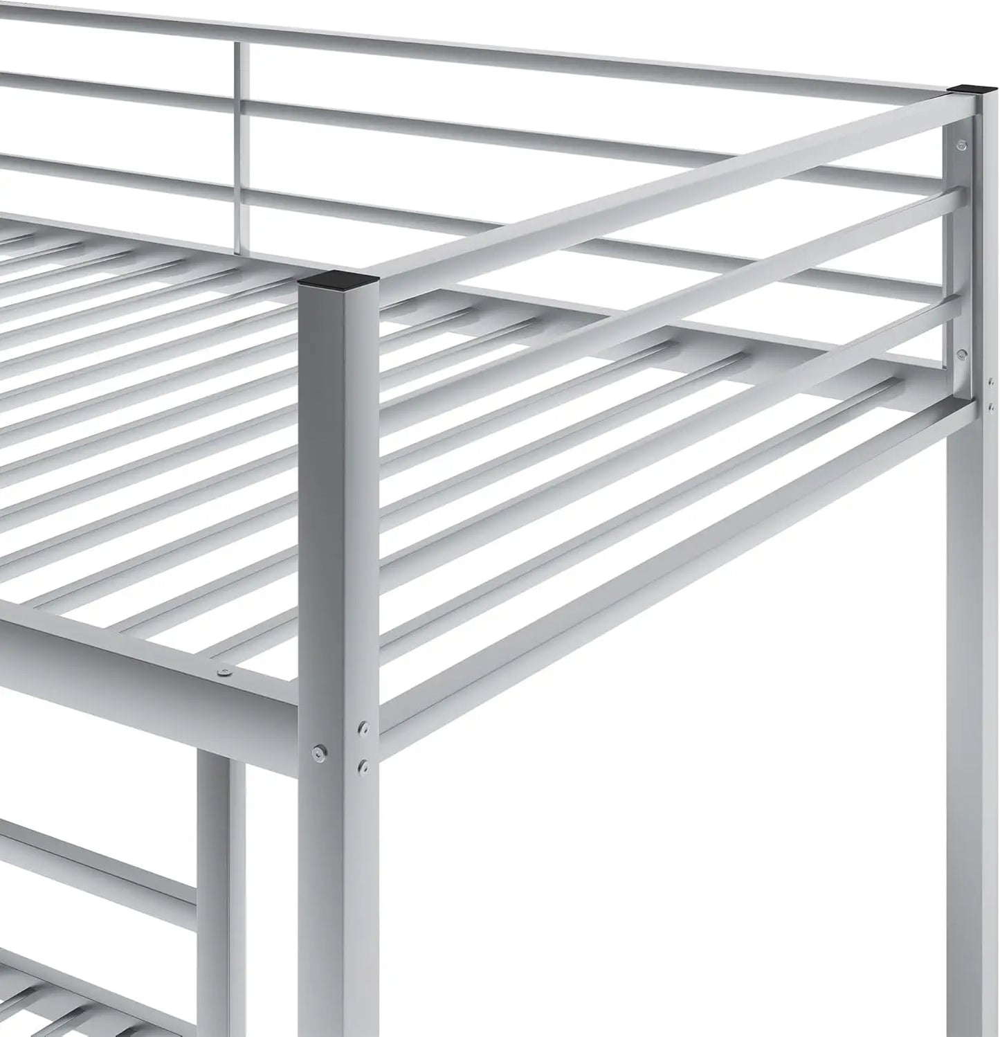 Litera de dos plazas sobre dos camas individuales con escalera, cama baja de metal para dormitorio, casa, apartamento, niños, habitación de invitados