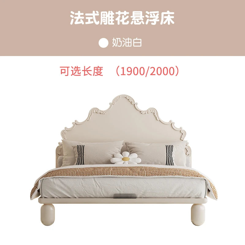 Lit de luxe pour enfants de princesse, lit mezzanine blanc de style français, ensemble de meubles de chambre à coucher Queen Villa Camas De Dormitorio moderne