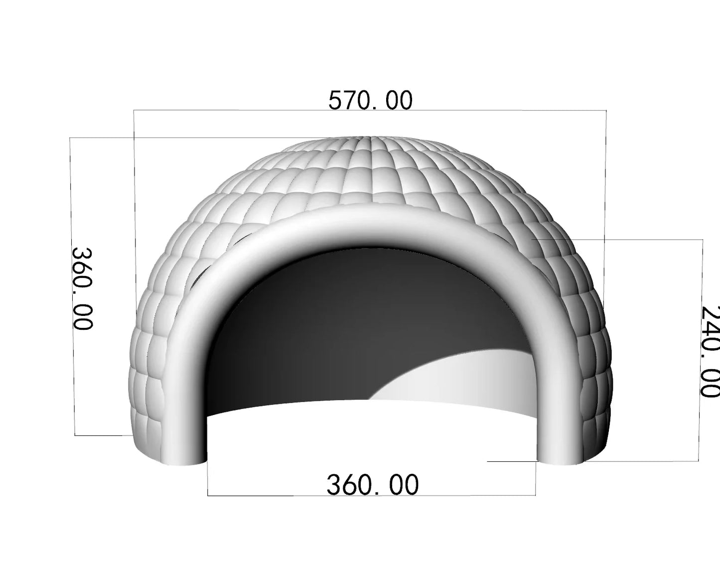 Tente dôme igloo gonflable portable à éclairage LED blanc avec souffleur d'air pour exposition, camping, fêtes, événements