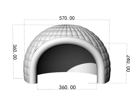 Carpa inflable tipo iglú con iluminación LED blanca portátil, carpa tipo domo, refugio con soplador de aire para exhibiciones, campamentos, fiestas y eventos