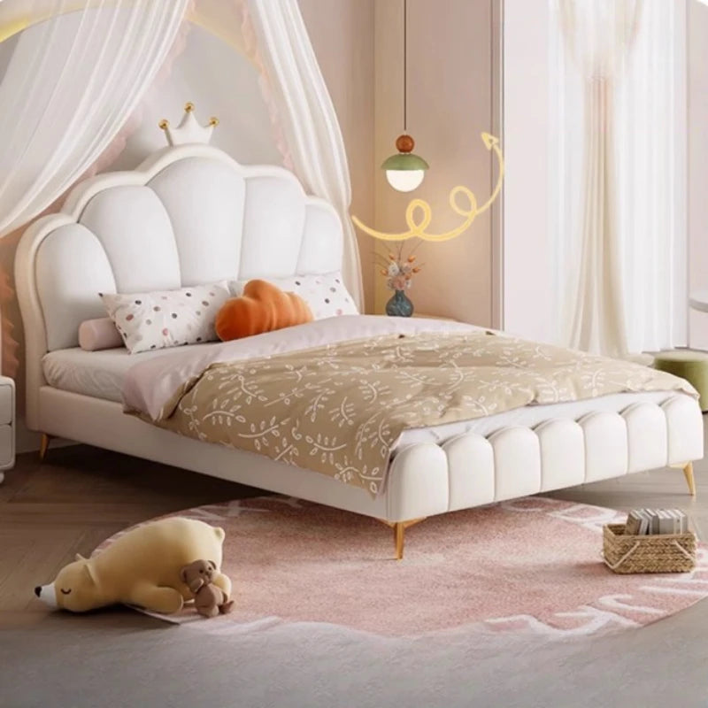 Pretty Modern Childrens Bed Elegant Leather Luxury Comferter Bed Solid Wood Camas De Dormitorio Bedroom Set Furniture