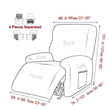 Funda elástica para sofá reclinable, de terciopelo suave, para sillón Lazy Boy, elástica, antideslizante, con todo incluido, para sala de estar