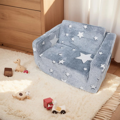 Sofá para niños pequeños 2 en 1 Sofá blando para niños pequeños Sofá plegable convertible en tumbona Sofá de juego para niños pequeños plegable para niñas y niños