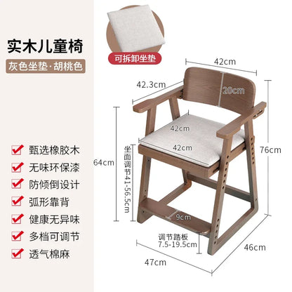 Sillas de estudio para niños de madera maciza con asientos elevables ajustables, sillas de comedor, escritorios, sillas de cocina, sillas para comedor, Стул 의자