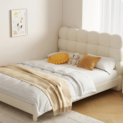 Cama infantil nórdica moderna para niñas, cómoda cama alta blanca, cama infantil de lujo para princesas, muebles de dormitorio