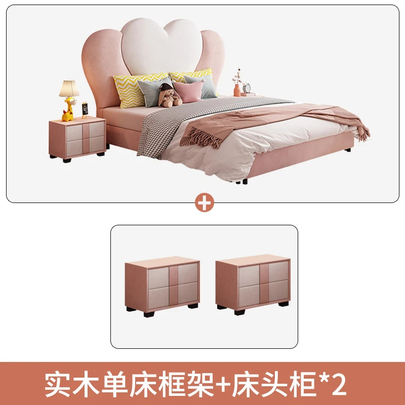 Lit pour enfants princesse rose moderne mignon Queen Size lits pour enfants Comferter luxe Cama Infantil meubles maison