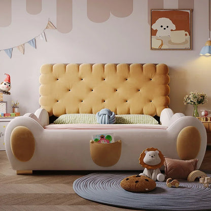 Juego de cama doble moderna y suave de princesa, colchón de lujo para niñas y niños, camas tipo loft tamaño queen, literas, sofá, muebles para el hogar