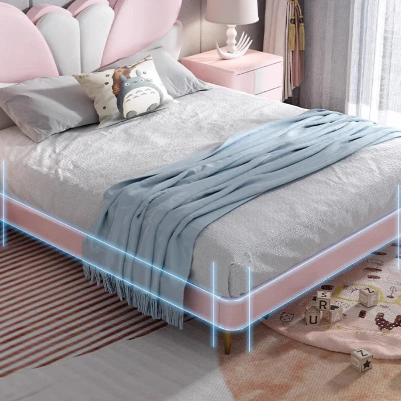 Cama doble de lujo para niñas princesas, diseño moderno, loft, marcos de cama para bebés y niños, cama matrimonial, muebles de dormitorio